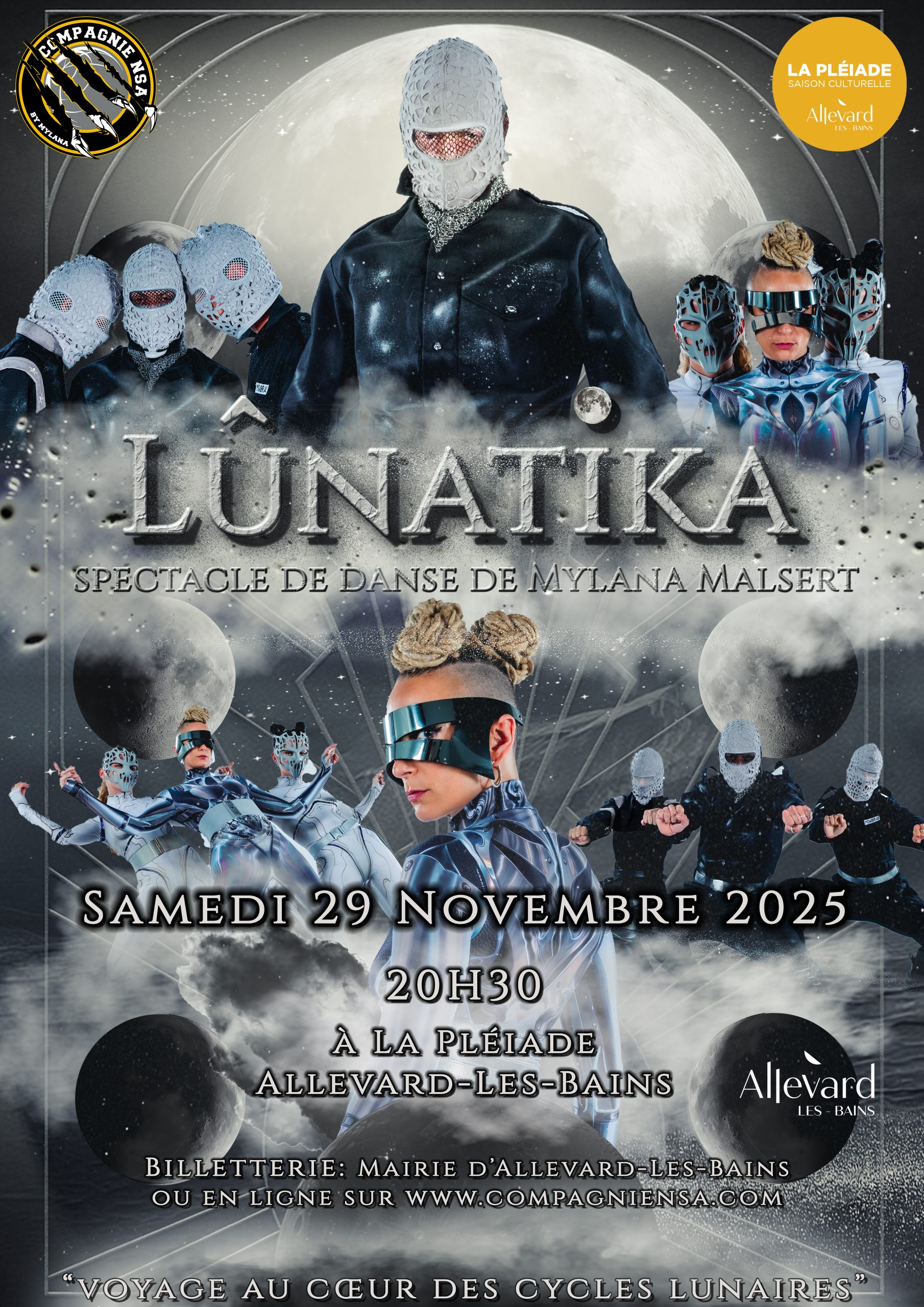 Affiche du spectacle Lûnatika – création de la Compagnie NSA, chorégraphiée par Mylana Malsert